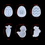 Silicone Molds Easter Egg Carrot Rabbit for Key Pendant DIY Epoxy Resin