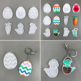 Silicone Molds Easter Egg Carrot Rabbit for Key Pendant DIY Epoxy Resin