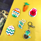 Silicone Molds Easter Egg Carrot Rabbit for Key Pendant DIY Epoxy Resin