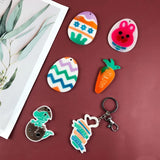 Silicone Molds Easter Egg Carrot Rabbit for Key Pendant DIY Epoxy Resin