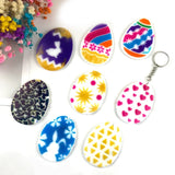 Silicone Molds Easter Egg Flowers Love Rabbit Key Pendant DIY Resin Mold