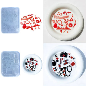 Silicone Quicksand Musical Symbols Keychain Mold DIY Pendant Epoxy Molds