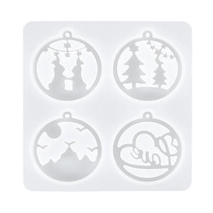 Silicone Resin Molds Christmas Keychain DIY Pendant Epoxy Crafting Mold