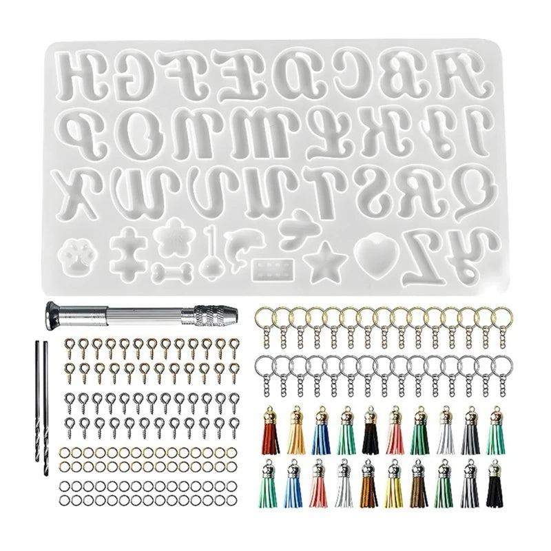 Silicone Resin Molds English Alphabet Keychain Mold