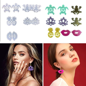 Silicone Resin Molds Frog Turtle Earrings Keychain Pendant Jewelry DIY Crafting