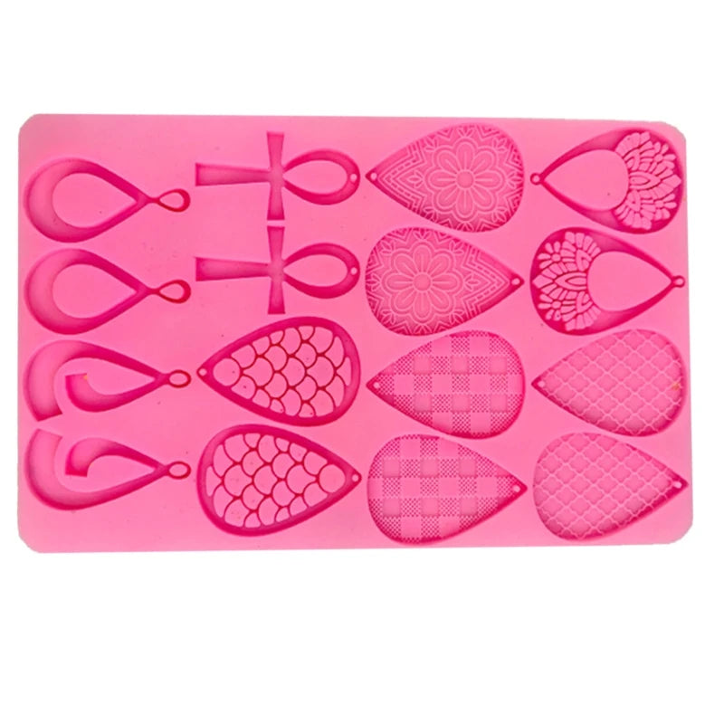 Resin Silicone Tear Drop Earrings Mold DIY Pendant Keychain Mold