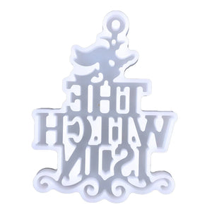 Halloween Witch Spider Keychain Mould Silicone Epoxy Resin Molds DIY Pendant