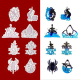 Halloween Witch Spider Keychain Mould Silicone Epoxy Resin Molds DIY Pendant