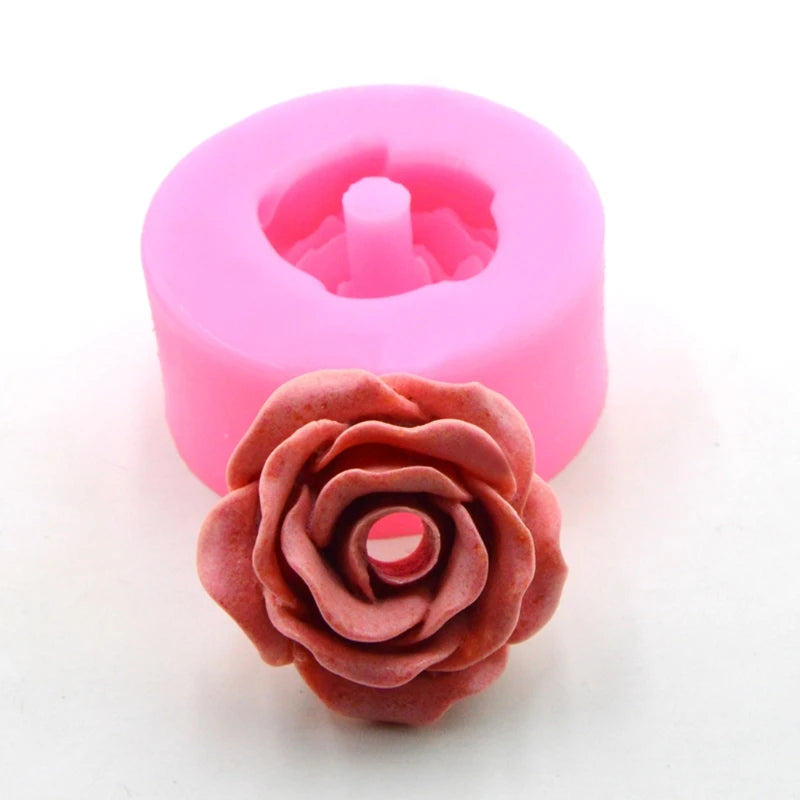 Epoxy Resin Mold Rose Flower Straws Topper Casting Silicone Mould