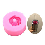 Epoxy Resin Mold Rose Flower Straws Topper Casting Silicone Mould