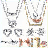 Herbarium Round Necklace & Earring Set 925 Silver Gift