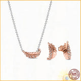 Herbarium Round Necklace & Earring Set 925 Silver Gift
