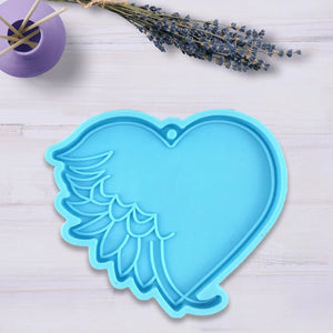Heart Feather Keychain Resin Mold Pendant Silicone Mould