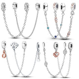 Sterling Silver Bracelet Fixing Clip for Safety Chain Charms