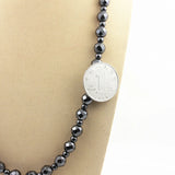 Magnetic Hematite Faced Beads Necklace 8mm