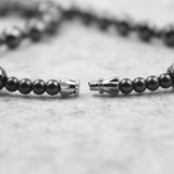 Magnetic Hematite Faced Beads Necklace 8mm
