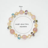 Strawberry Quartz Crystal Beads Strand Bracelet for Women YBR287