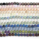 10mm Oblate Crystal Beads Round Charms Pendant Glass Loose Spacer Beads