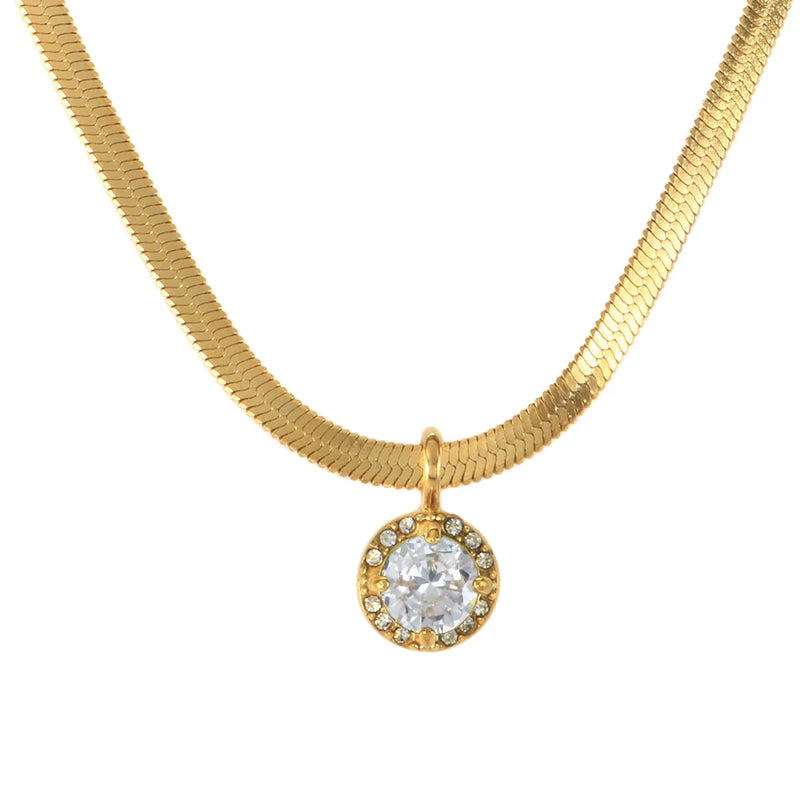 Colorful Pendant Necklace for Women Cubic Zirconia Gift