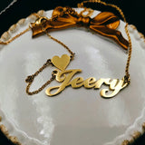 Personalized Heart Nameplates Necklace for Girlfriend