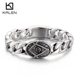 15mm Steel Cuban Bracelet for Men