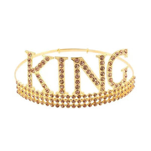 Rhinestone Crown Birthday Party Tiara For Men And Women