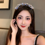 Happy Birthday Rhinestone Letter Headband for Women