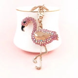 Flamingo Shape Keychain Rhinestone Car Pendant Handbag Ring