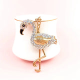 Flamingo Shape Keychain Rhinestone Car Pendant Handbag Ring