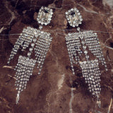 Rhinestone Gems Women Dangle Earrings Jewelry for Evening Dress