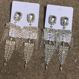 Rhinestone Gems Women Dangle Earrings Jewelry for Evening Dress