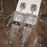 Rhinestone Gems Women Dangle Earrings Jewelry for Evening Dress