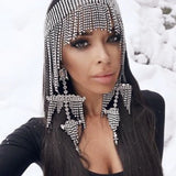 Rhinestone Gems Women Dangle Earrings Jewelry for Evening Dress