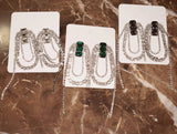 Rhinestone Gems Women Dangle Earrings 2Colors Party Show