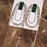 Rhinestone Gems Women Dangle Earrings 2Colors Party Show