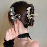 CZ Gingko Leaves Hair Claws for Women Wedding Head Jewelry