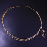 Rhinestone Heart Pendant Waist Chain Body Jewelry for Women