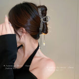 Leaf Tassel Grip Pearl Hair Clip
