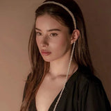 Rhinestone Long Tassel Chain Headband Hair Hoop Hairband Crystal Wedding