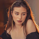 Rhinestone Long Tassel Chain Headband Hair Hoop Hairband Crystal Wedding