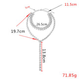 Rhinestone Tassel Pendant Body Necklace Crystal Chain Collar Choker
