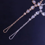 Crystal Water Droplets Connected Toes Anklet Jewelry