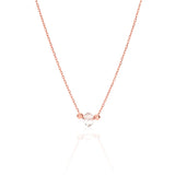 Rose Plated Crystal Necklace Women's 925 Sterling Silver Jewelry
