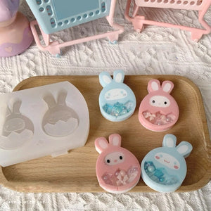 Silicone Rabbit Egg Keychain Mold for Epoxy Resin Crafting