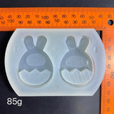 Silicone Rabbit Egg Keychain Mold for Epoxy Resin Crafting