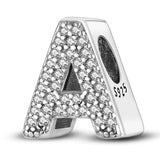 925 Silver Name Charms Bead for Bracelets Necklace Women DIY