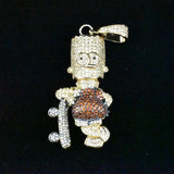 Skateboard Cartoon Pendant Necklace Iced Out Hip Hop Jewelry