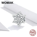Snowflake CZ Beads for Bangle, 925 Sterling Silver Jewelry Making