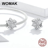 Snowflake CZ Beads for Bangle, 925 Sterling Silver Jewelry Making