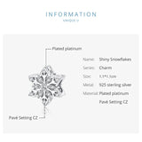 Snowflake CZ Beads for Bangle, 925 Sterling Silver Jewelry Making